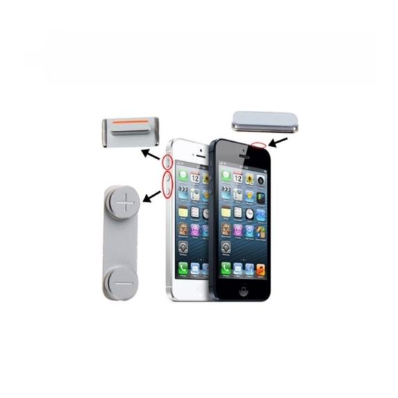 Botones laterales para iPhone 5 gris