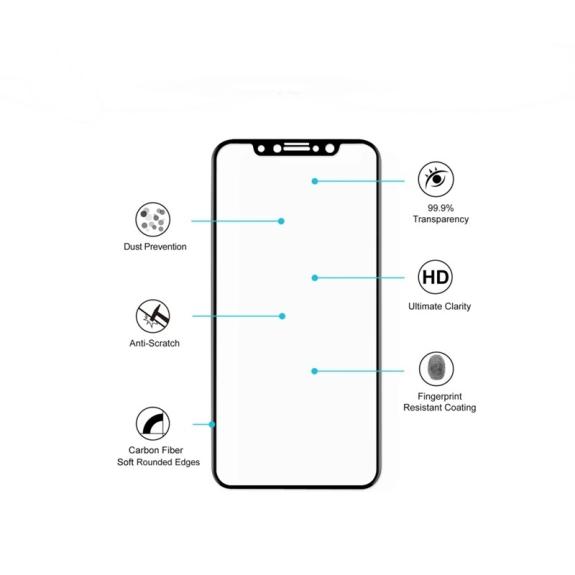 CRISTAL TEMPLADO 3D PARA IPHONE X / XS / 11 PRO NEGRO