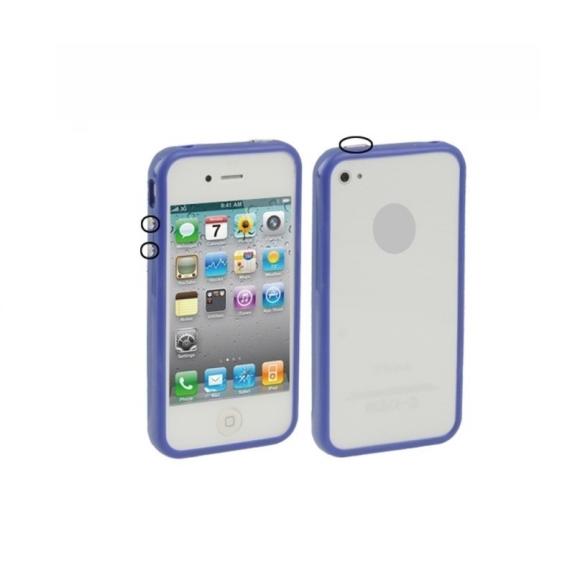 BUMPER IPHONE 4/4S BOTONES METALICOS COLOR AZUL OSCURO