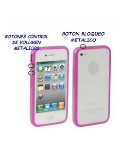 BUMPER IPHONE 4/4S BOTONES METALICOS COLOR MORADO