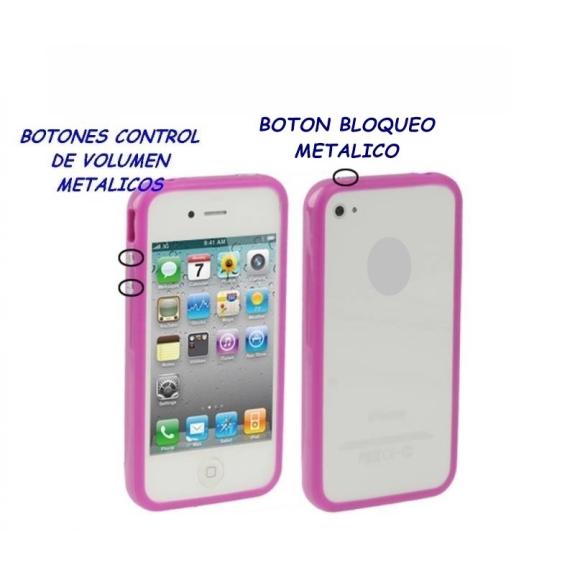 BUMPER IPHONE 4/4S BOTONES METALICOS COLOR MORADO