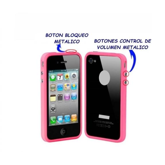 BUMPER IPHONE 4/4S BOTONES METALICOS COLOR ROSA