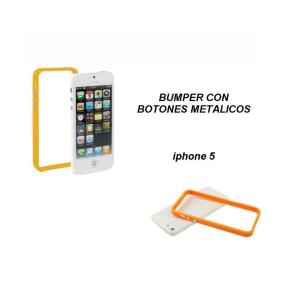 BUMPER IPHONE 5 5S BOTONES METALICOS COLOR NARANJA