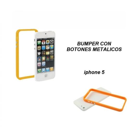 BUMPER IPHONE 5 5S BOTONES METALICOS COLOR NARANJA