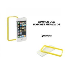 BUMPER IPHONE 5 5S BOTONES METALICOS COLOR AMARILLO