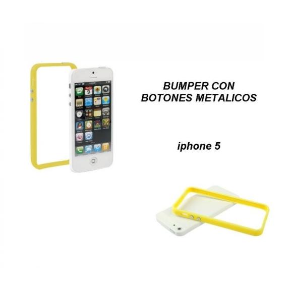 BUMPER IPHONE 5 5S BOTONES METALICOS COLOR AMARILLO