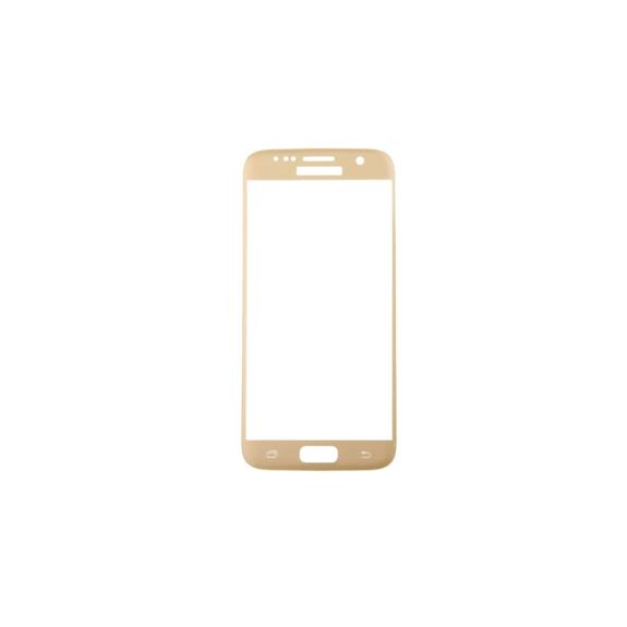 PROTECTOR DE PANTALLA CRISTAL TEMPLADO PARA SAMSUNG S7 DORADO 3D