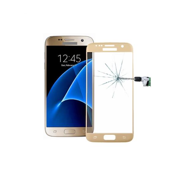 PROTECTOR DE PANTALLA CRISTAL TEMPLADO PARA SAMSUNG S7 DORADO 3D