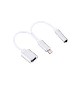 ADAPTADOR CARGADOR LIGHTNING CON DOBLE PUERTO PARA CARGA Y AUDIO