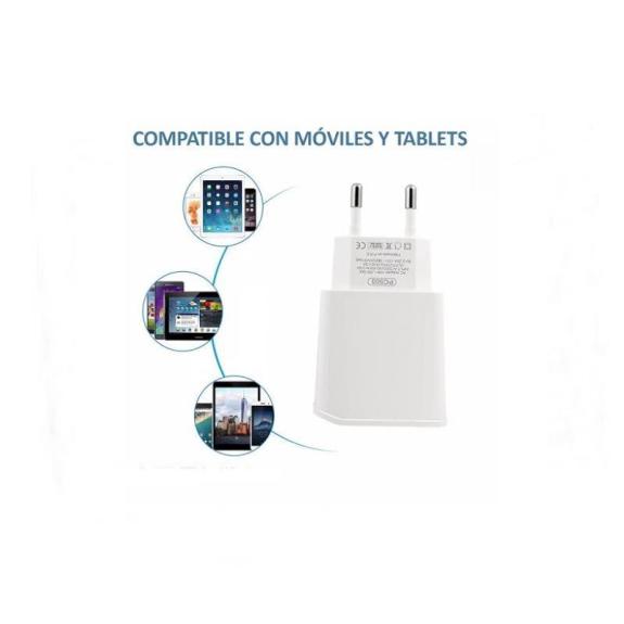 Adaptador carga rápida con doble puerto USB (2.4A)