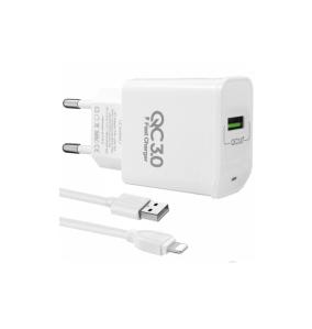 Adaptador con puerto USB y cable lightning (18W / 3.1A)