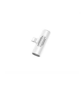 Adapter (iPhone) with double port load / audio white color