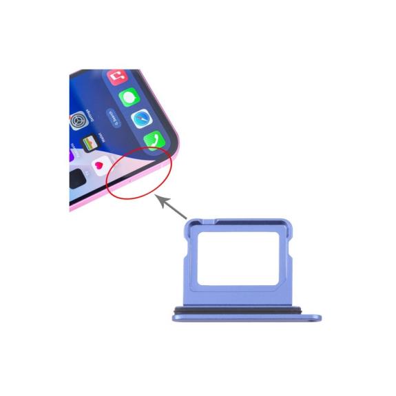 Bandeja Dual SIM Para iPhone 16 Plus Azul