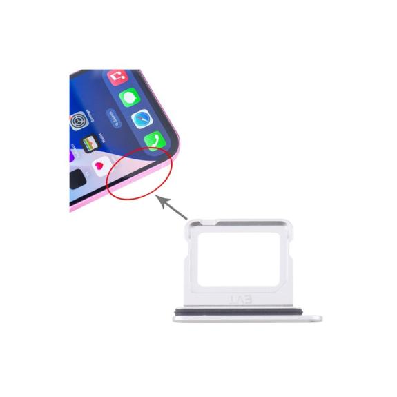 Bandeja Dual SIM Para iPhone 16 Plus Plateado