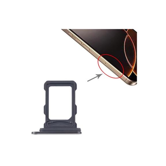 Bandeja dual SIM Para iPhone 16 Pro / 16 Pro Max negro