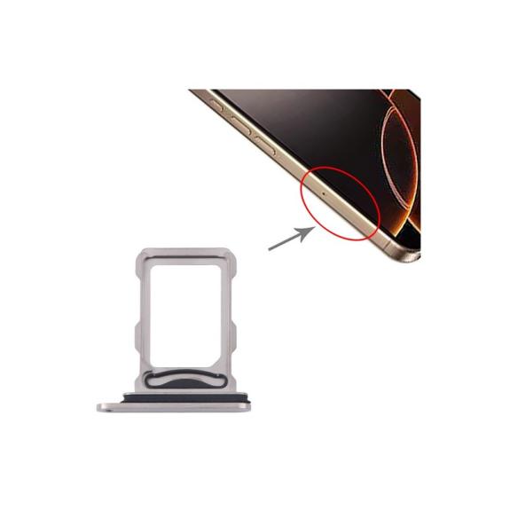 Bandeja dual SIM Para iPhone 16 Pro / 16 Pro Max plateado