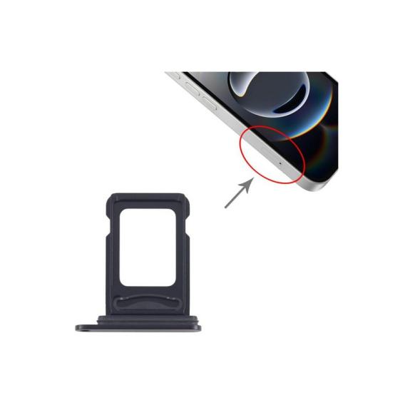 Bandeja Dual SIM Para iPhone 16E en color negro