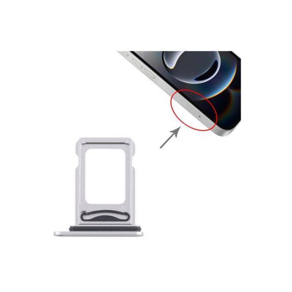 Bandeja dual SIM Para iPhone 16E en color plateado