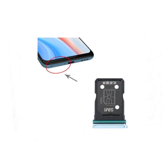 Bandeja dual SIM para Oppo Reno4 5G azul