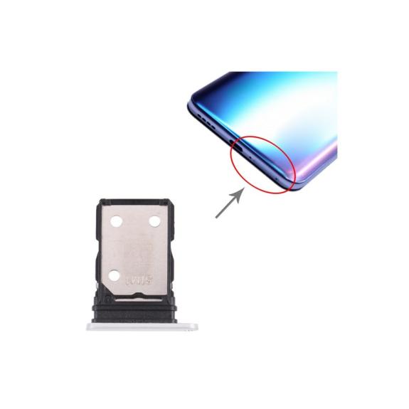 Bandeja dual SIM para Realme X7 en color plateado