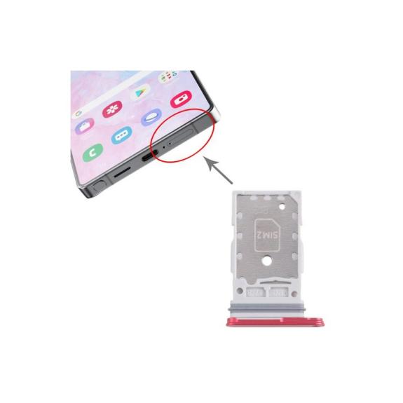 Bandeja dual SIM Para Samsung Galaxy S25 / S25 Plus en rojo
