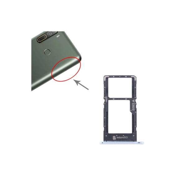 Bandeja dual Sim + SD Para HTC U20 5G en color blanco