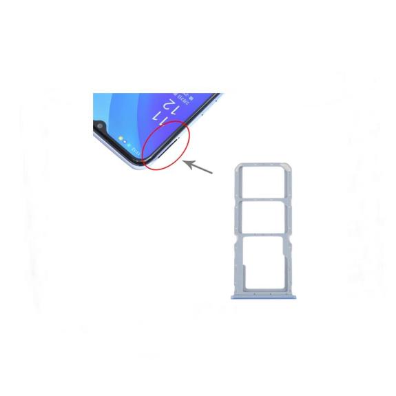 Bandeja dual SIM + SD para Oppo A55 5G / A53S 5G azul