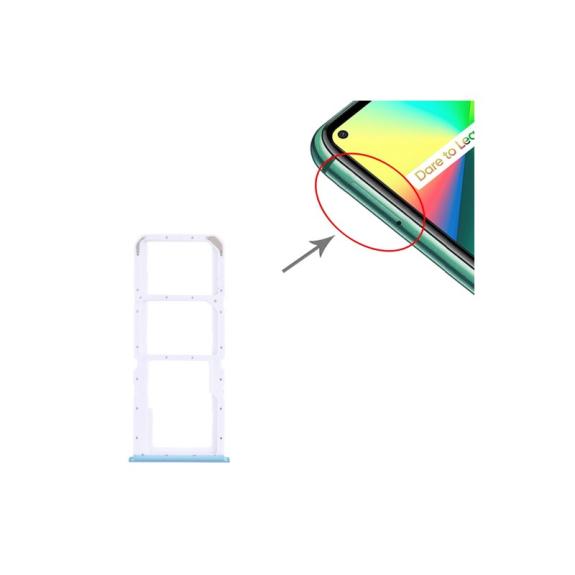 Bandeja dual SIM + SD para Realme 7i en color azul