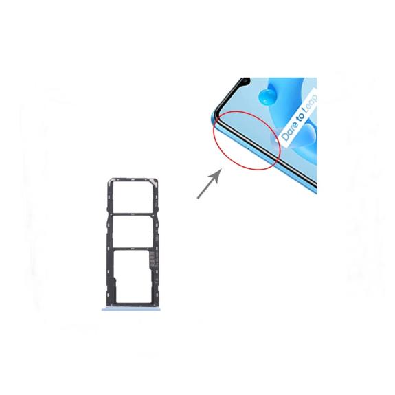 Bandeja dual SIM + SD para Realme C11 2021 azul