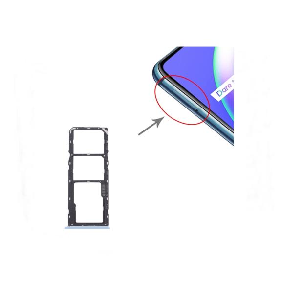 Bandeja dual SIM + SD para Realme C12 azul