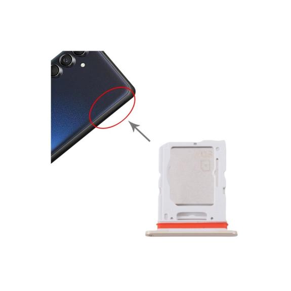 Bandeja dual Sim + SD Para Samsung Galaxy M55 en color dorado