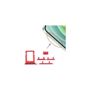 Bandeja SIM y botones para iPhone 12 Mini rojo