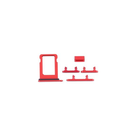 Bandeja SIM y botones para iPhone 12 Mini rojo