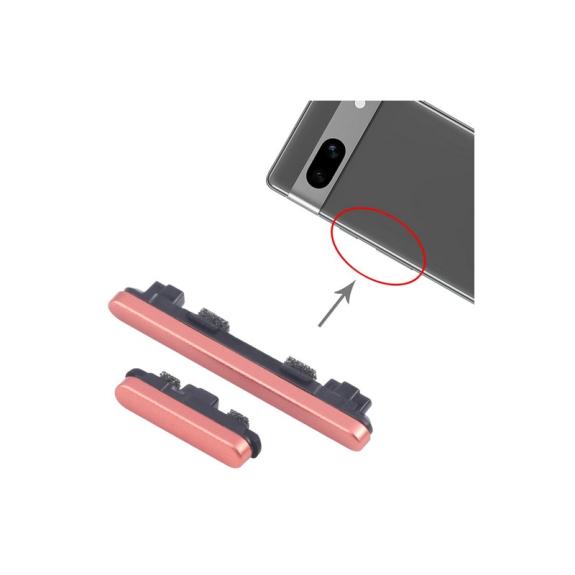 Botones laterales Para Google Pixel 7A en color rojo