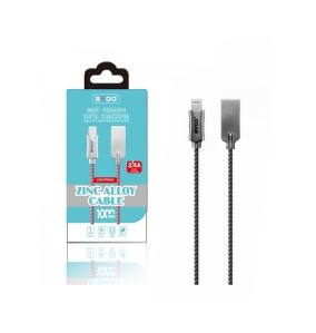 BWOO X72 ZINC 2.4A CHARGER CABLE (IPHONE) COLOR BLACK
