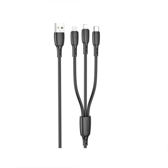 Cable de Carga para Borofone BX71 Negro (3 en 1)(1M)