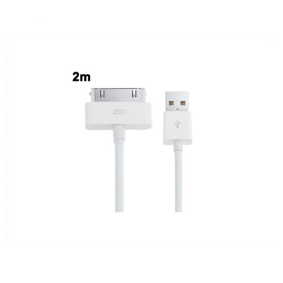 CABLE DEL CARGADOR USB IPHONE 4/4S/3G/3GS BLANCO (2 METROS)