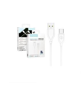 Cable de Datos y Carga Rapida USB 2.4 a Tipo C 1Metros - Blanco