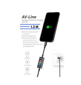 Cable Detector de Voltaje y Corriente AV-Line Lightning-USB