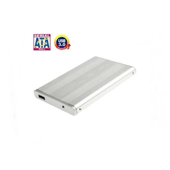 CAJA EXTERNA PARA DISCO DURO HDD 3.0 COLOR PLATEADO