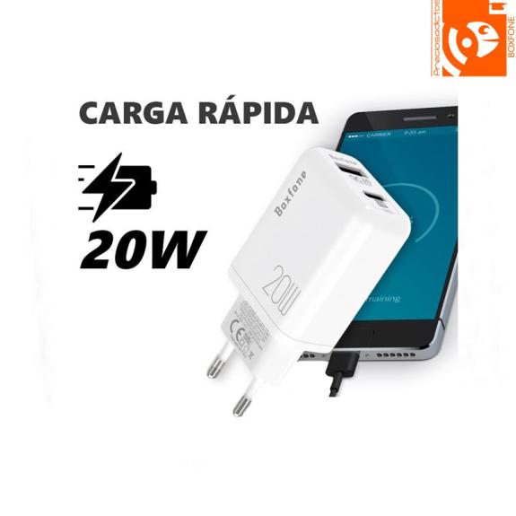 Cargador de red con doble puerto USB y Tipo C