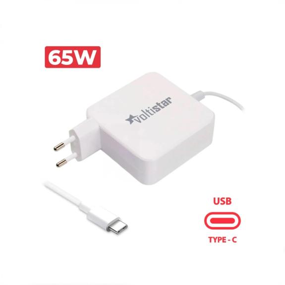 Cargador Para Portatil USB-C 5V-20V 3.25A 65W Blanco
