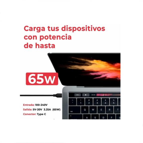 Cargador Para Portatil USB-C 5V-20V 3.25A 65W