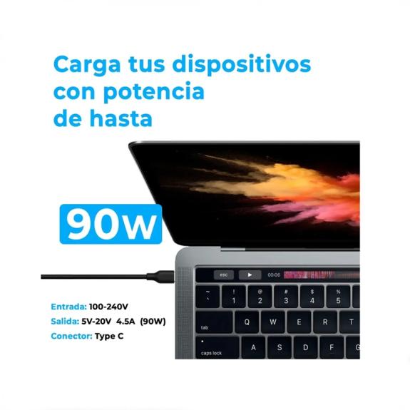 Cargador Para Portatil USB-C 5V-20V 4.5A 90W