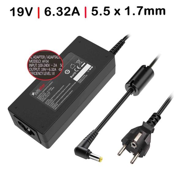 Cargador para portátil Acer 120W 19V 6.32A 5.5X1.7mm