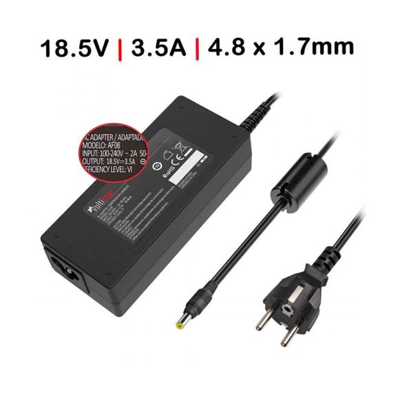 Cargador para portátil HP 18.5V 3.5A 65W CLAVIJA AMARILLA