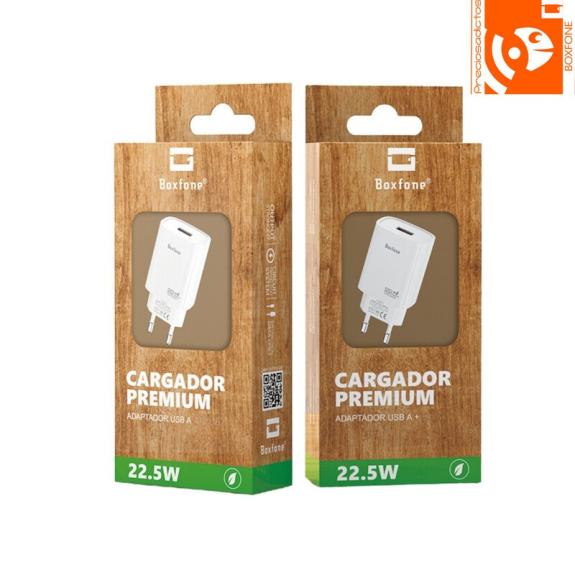 Cargador tipo USB blanco carga rápida