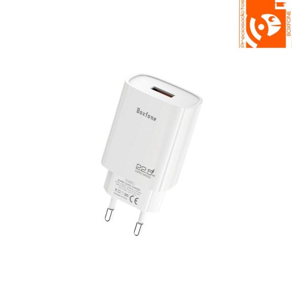 Cargador tipo USB y cable USB-A tipo C blanco
