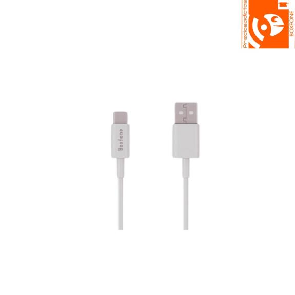 Cargador tipo USB y cable USB-A tipo C blanco
