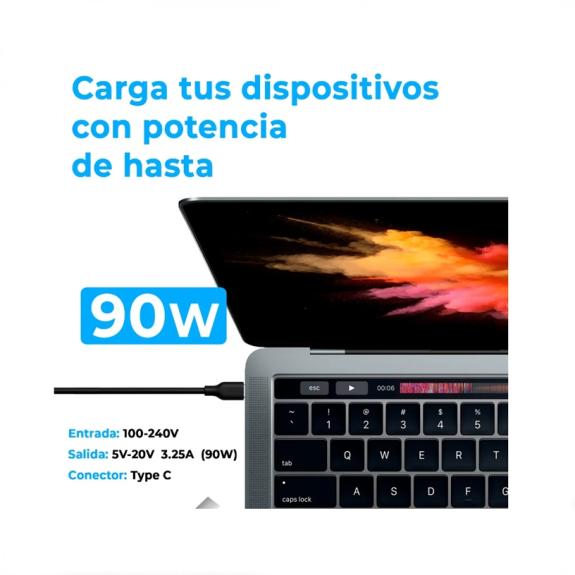 Cargador USB-C 90W Multivoltaje